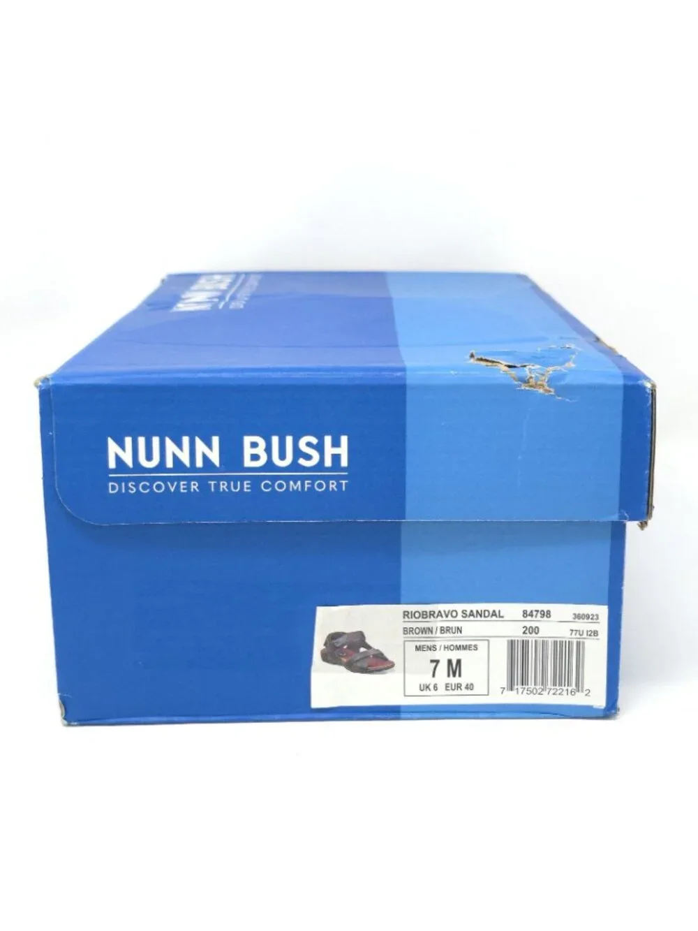 New Nunn Bush Rio Bravo Brown Leather Three-Strap Sandals Men’s 7M